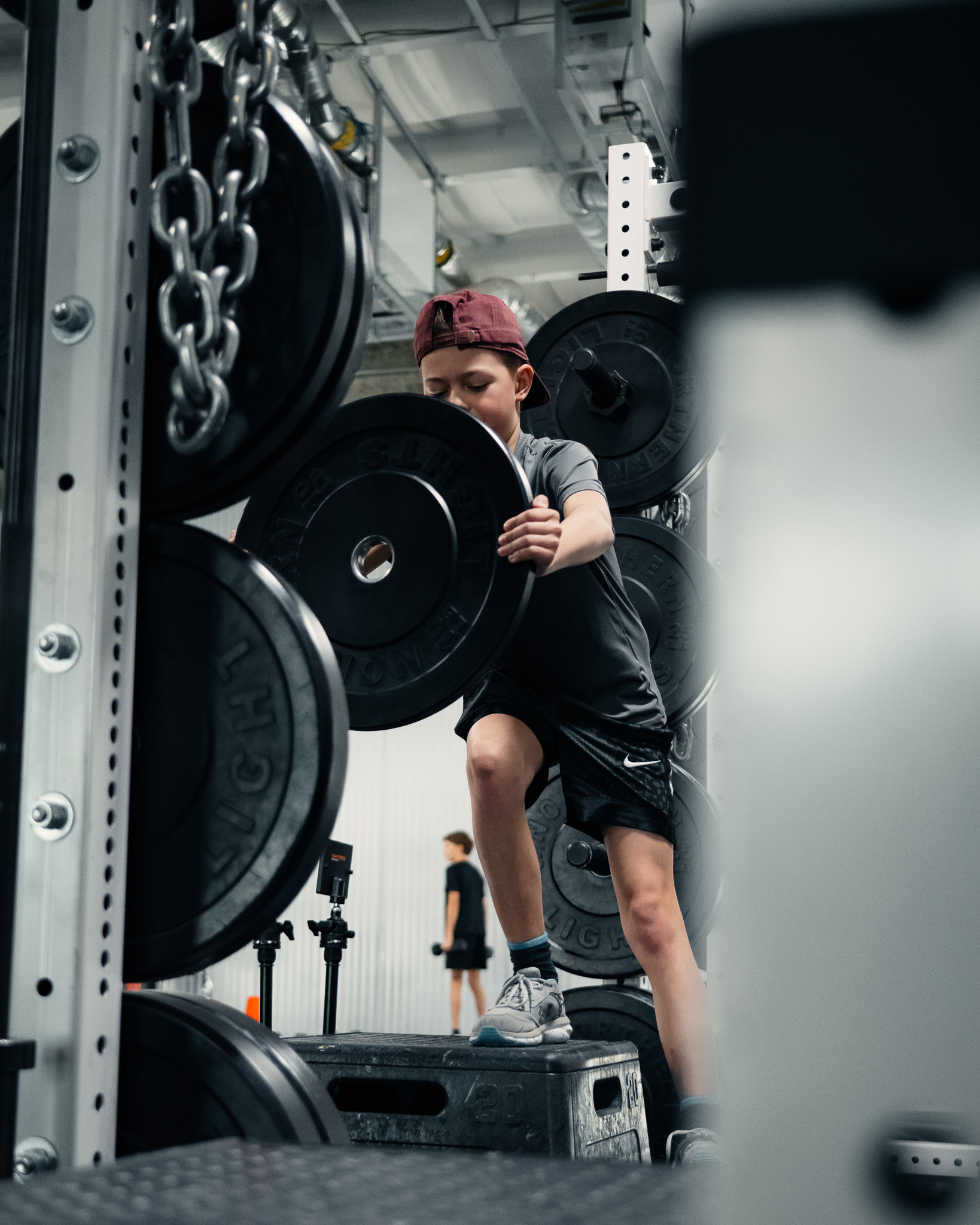 Youth athlete lifting